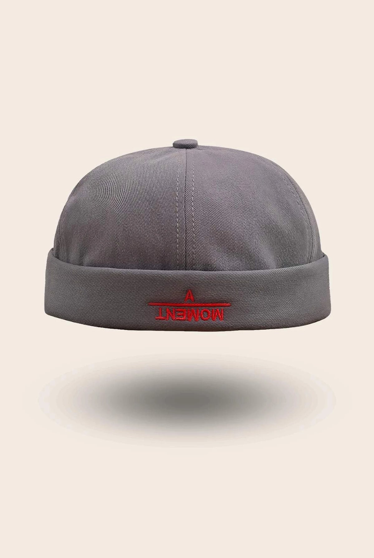 Bonnet docker A Moment gris, packshot vue de profil