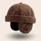 Bonnet docker Cache Oreille café, packshot vue de profil