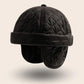 Bonnet docker Cache Oreille noir, packshot vue de profil