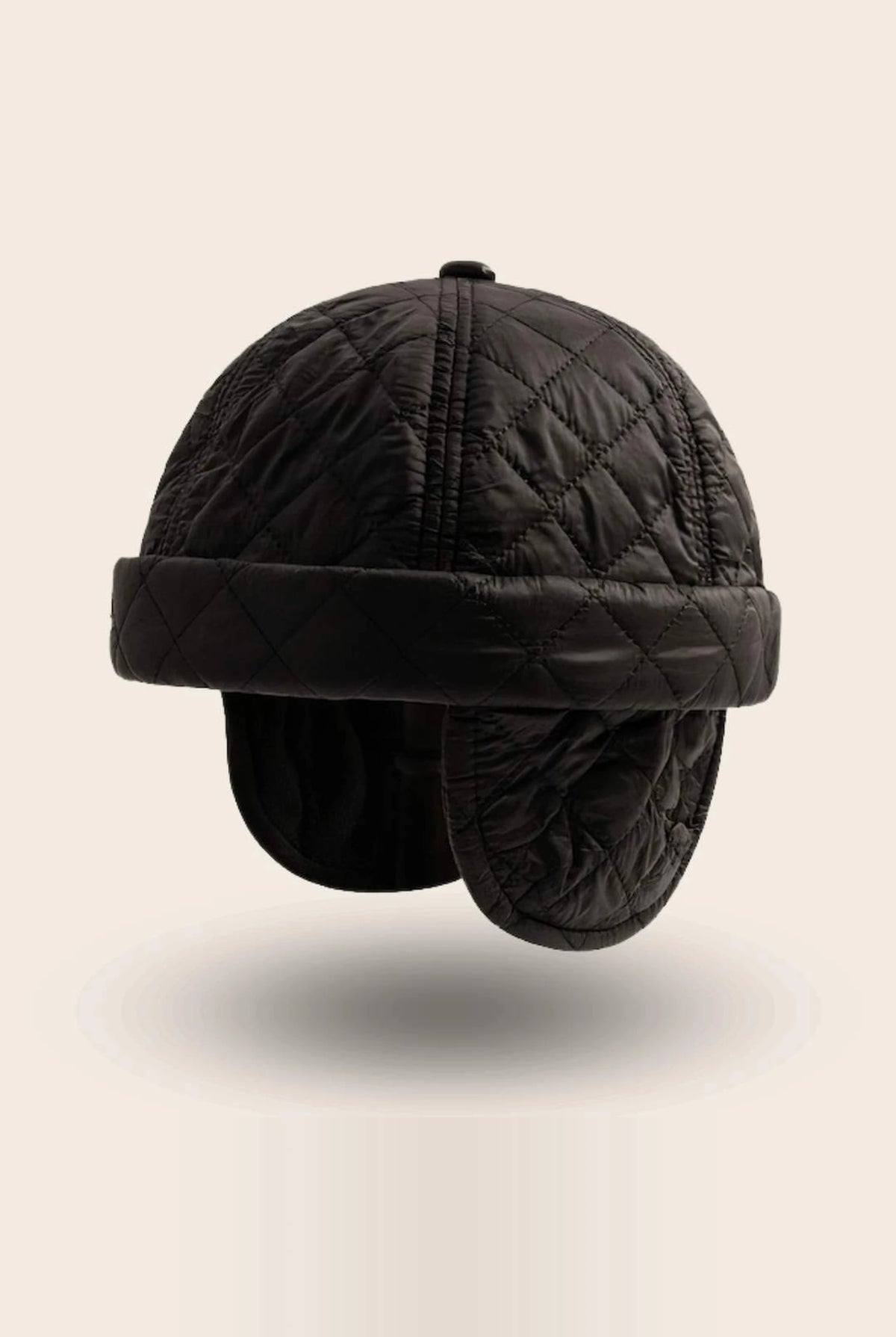 Bonnet docker Cache Oreille noir, packshot vue de profil