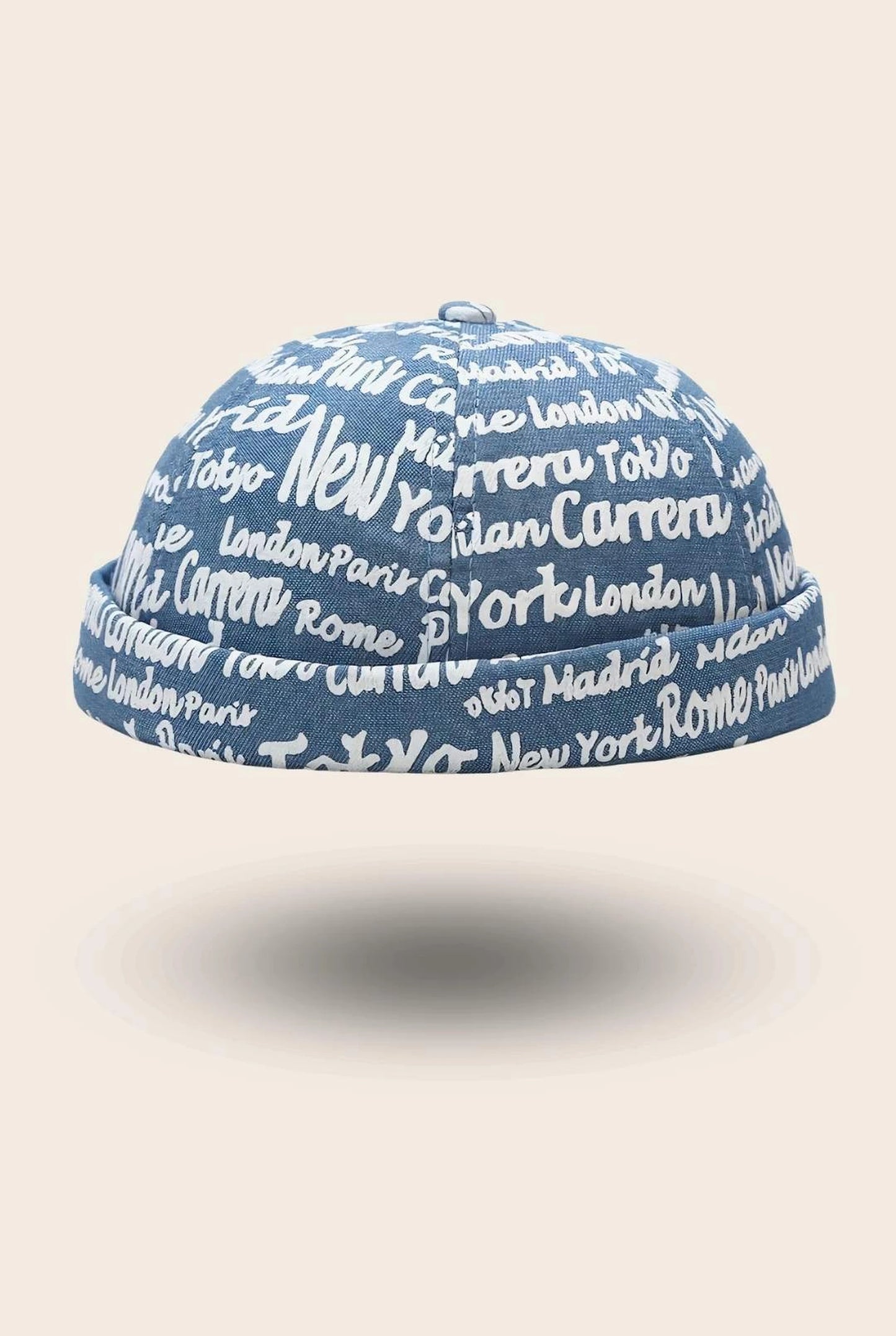Bonnet docker Cosmopolitain bleu ciel, packshot vue de profil
