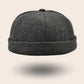Bonnet docker Coton Piqué gris chiné foncé, packshot vue de profil