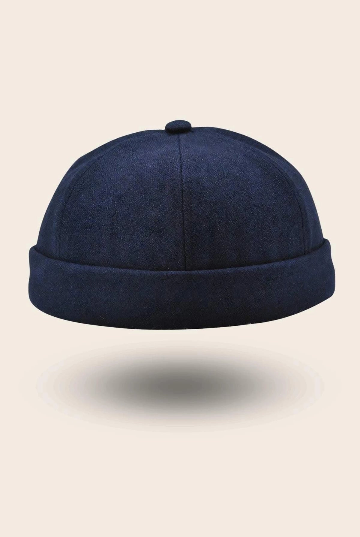 Bonnet docker Coton Piqué bleu marine, packshot vue de profil