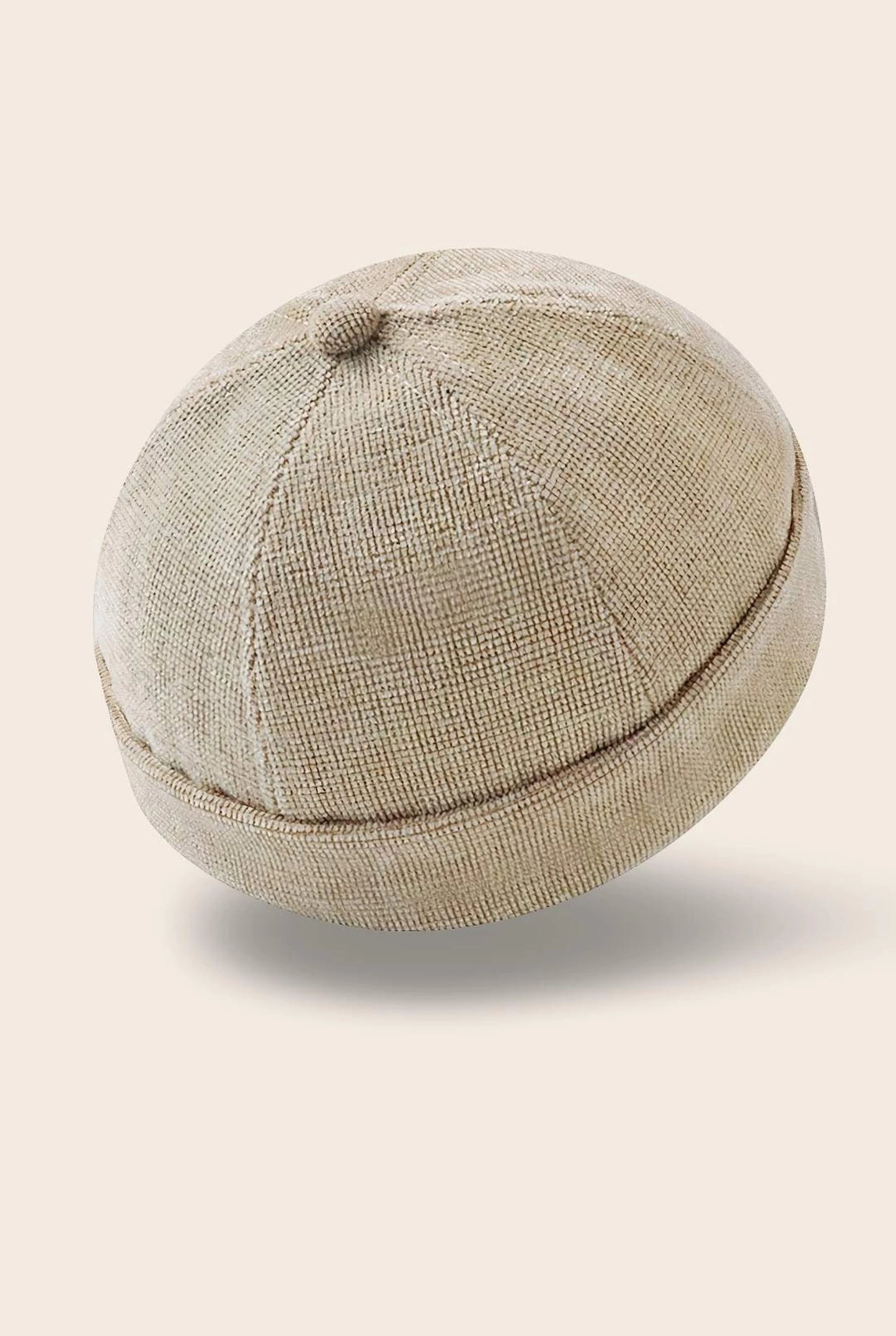 Bonnet docker Design beige, packshot vue de profil