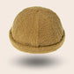 Bonnet docker Effet Laine moutarde, packshot vue de profil