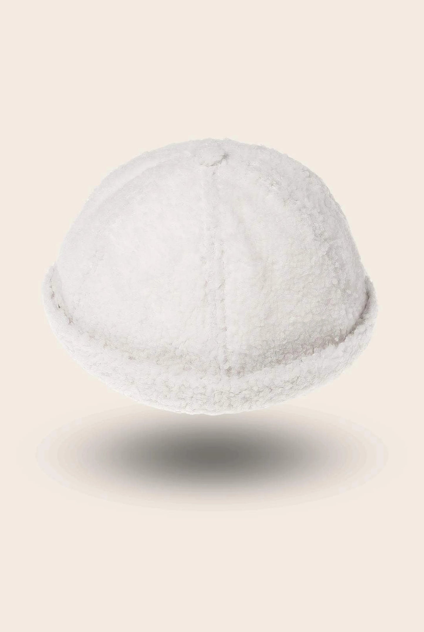 Bonnet docker Effet Laine blanc, packshot vue de profil