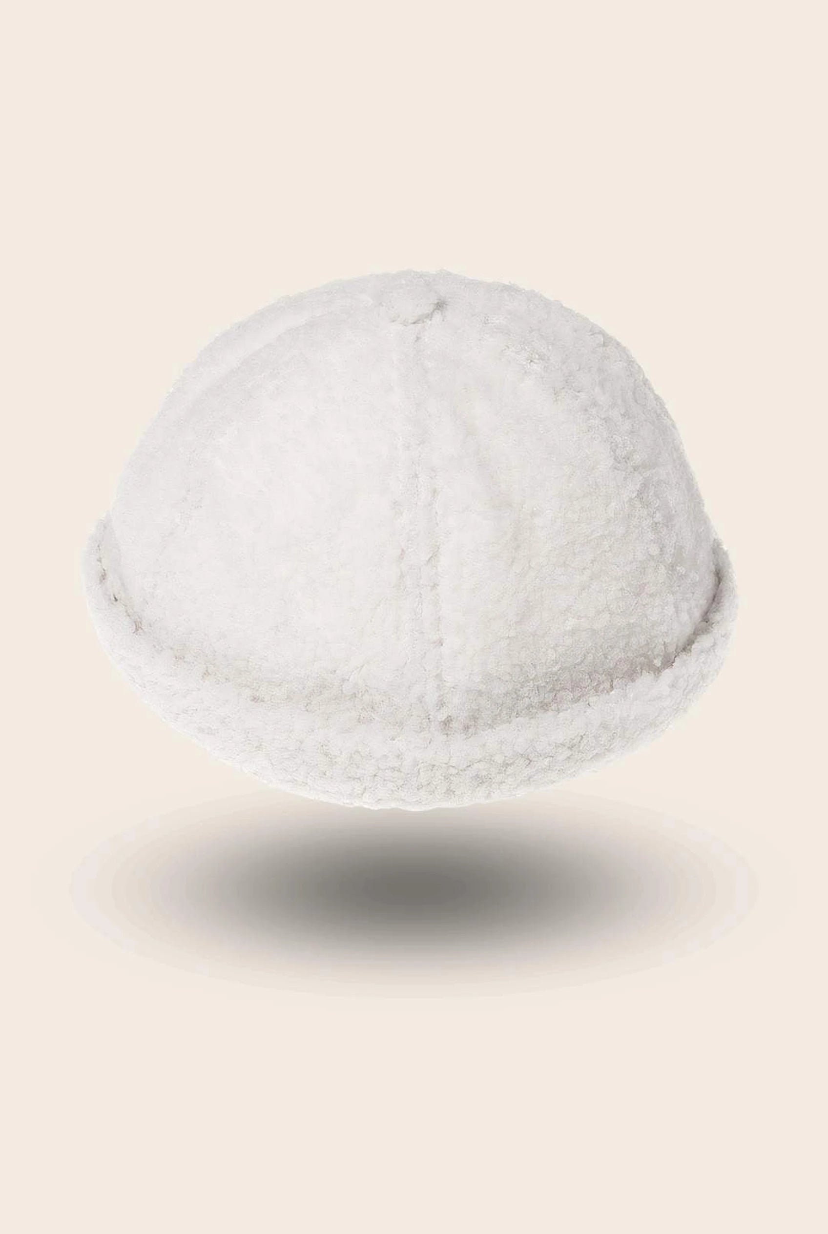 Bonnet docker Effet Laine blanc, packshot vue de profil