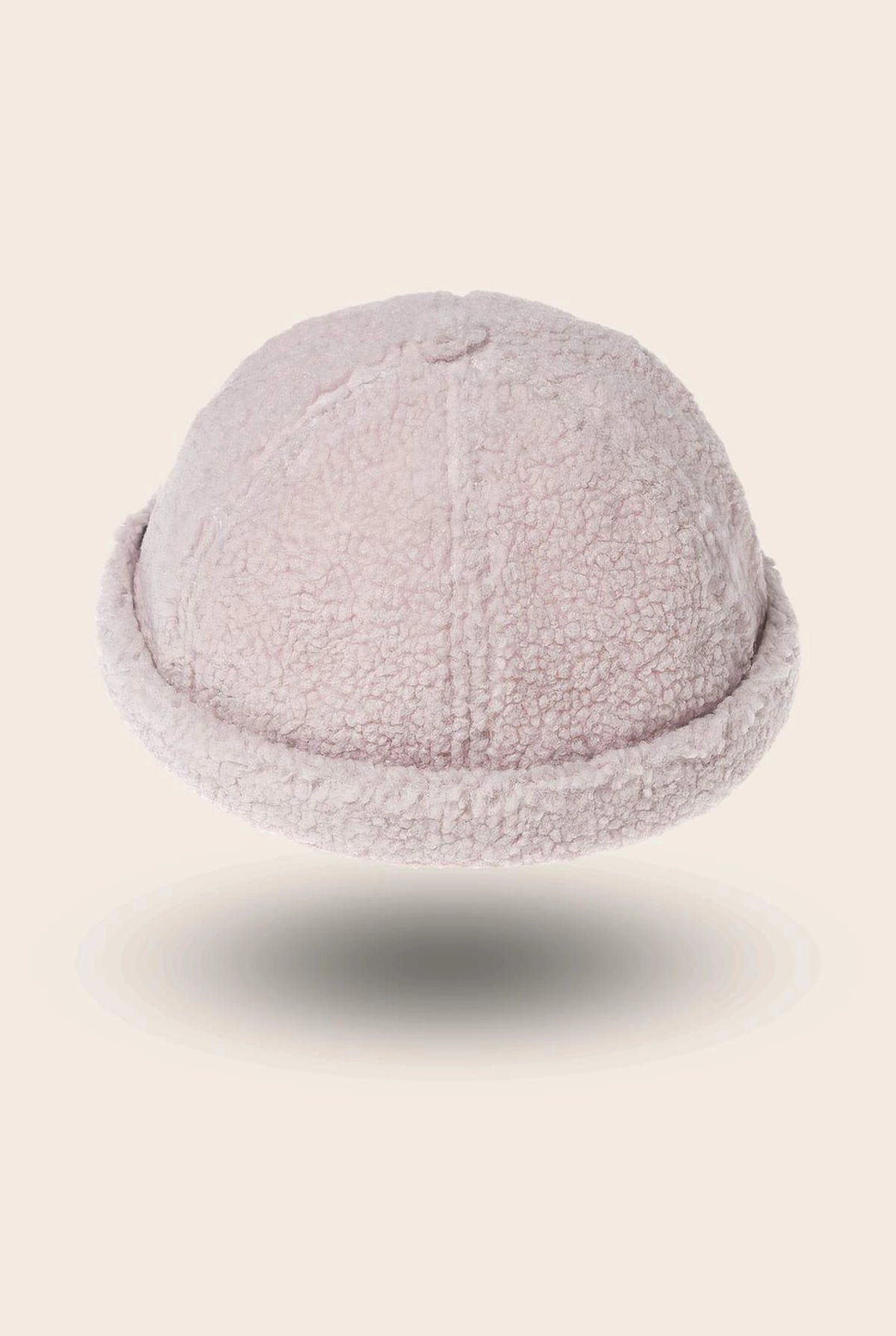 Bonnet docker Effet Laine rose, packshot vue de profil