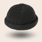Bonnet docker Effet Laine noir, packshot vue de profil