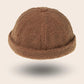 Bonnet docker Effet Laine marron, packshot vue de profil