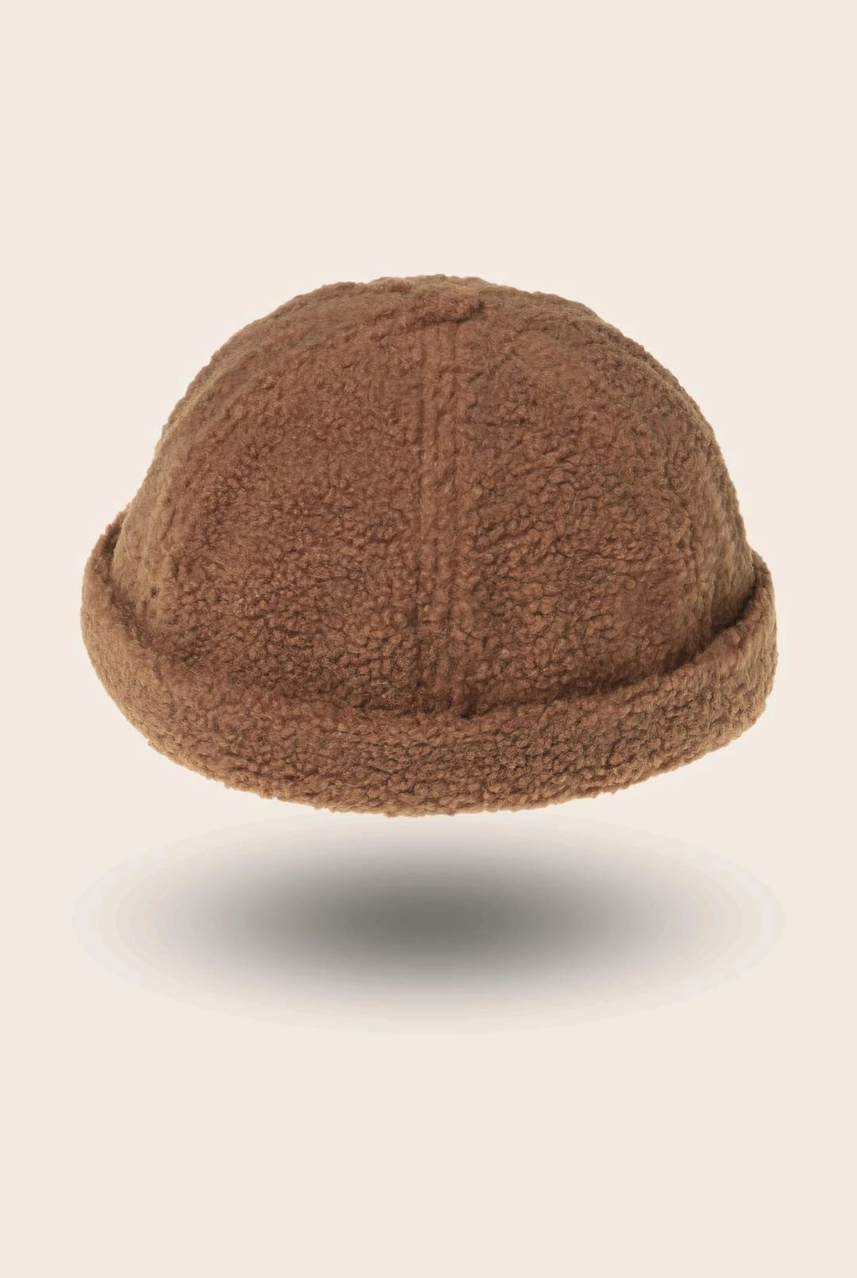 Bonnet docker Effet Laine marron, packshot vue de profil