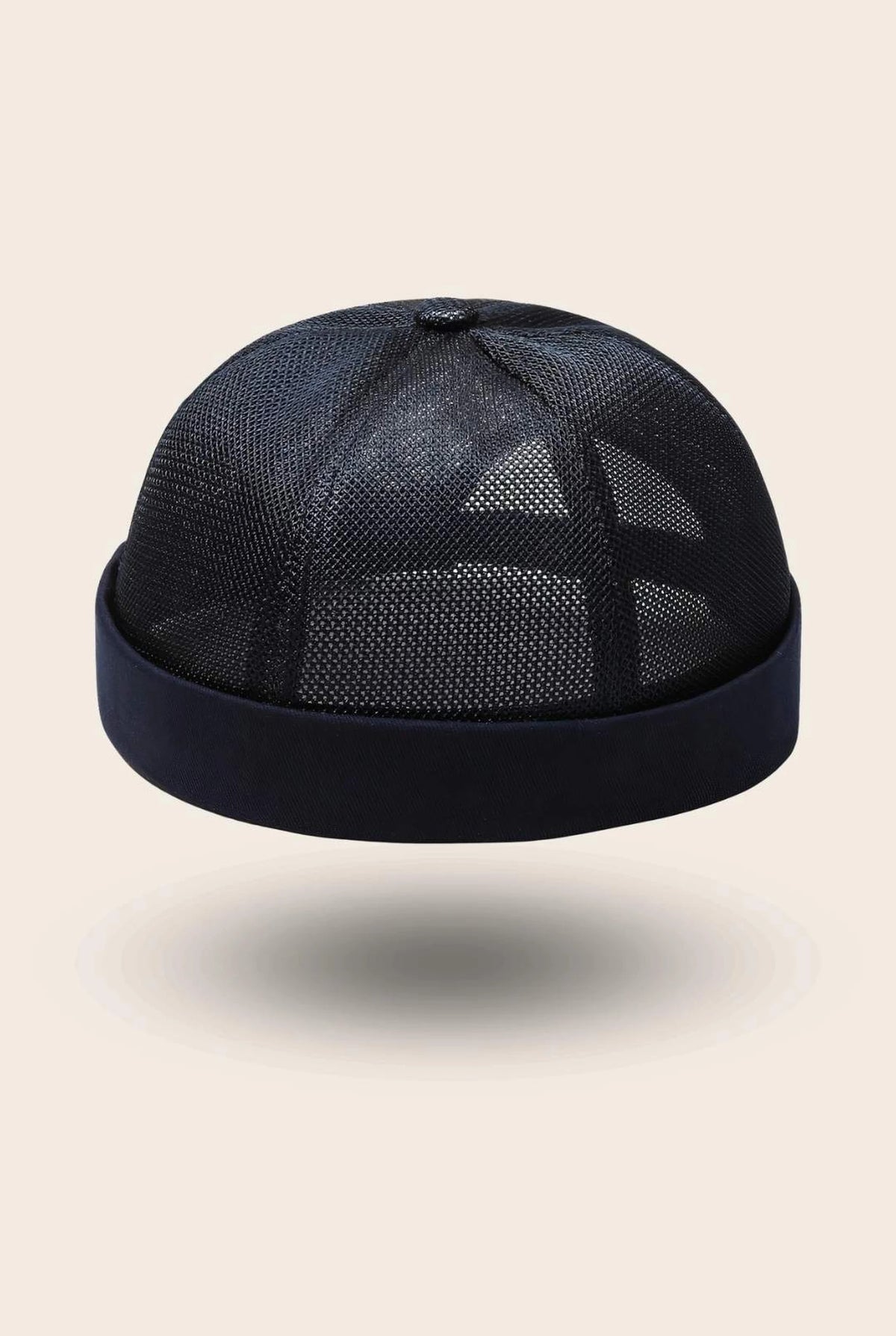 Bonnet docker Filet noir, packshot vue de profil