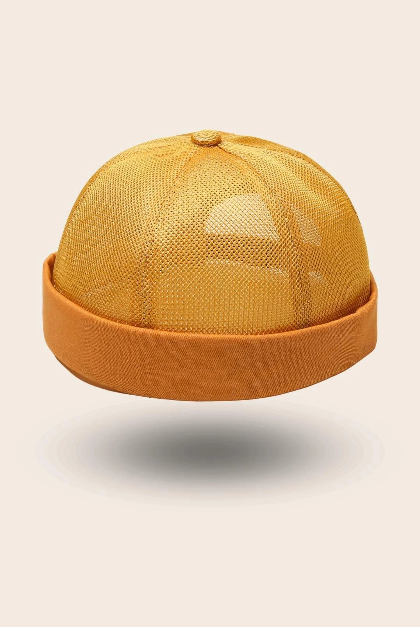 Bonnet docker Filet jaune, packshot vue de profil