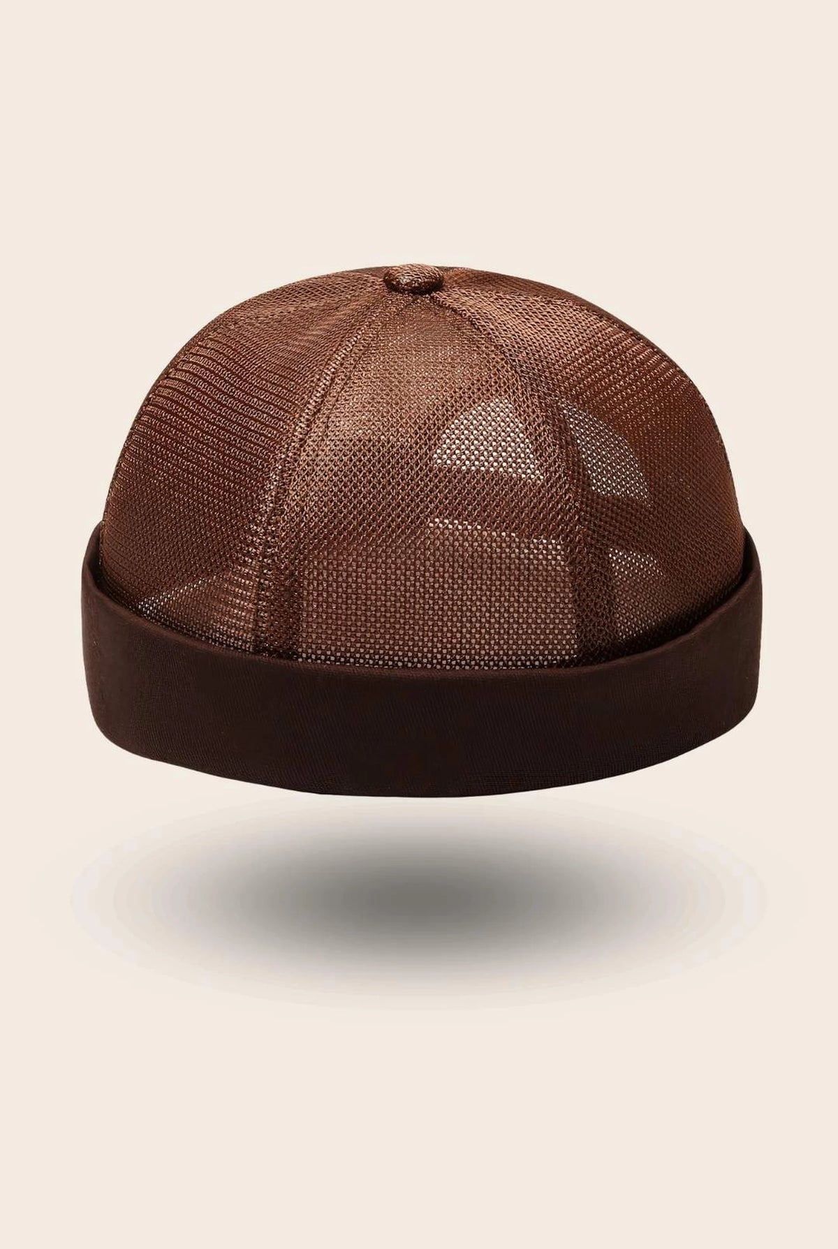Bonnet docker Filet marron, packshot vue de profil
