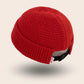 Bonnet docker Grosse Maille rouge, packshot vue de profil