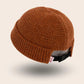 Bonnet docker Grosse Maille marron, packshot vue de profil