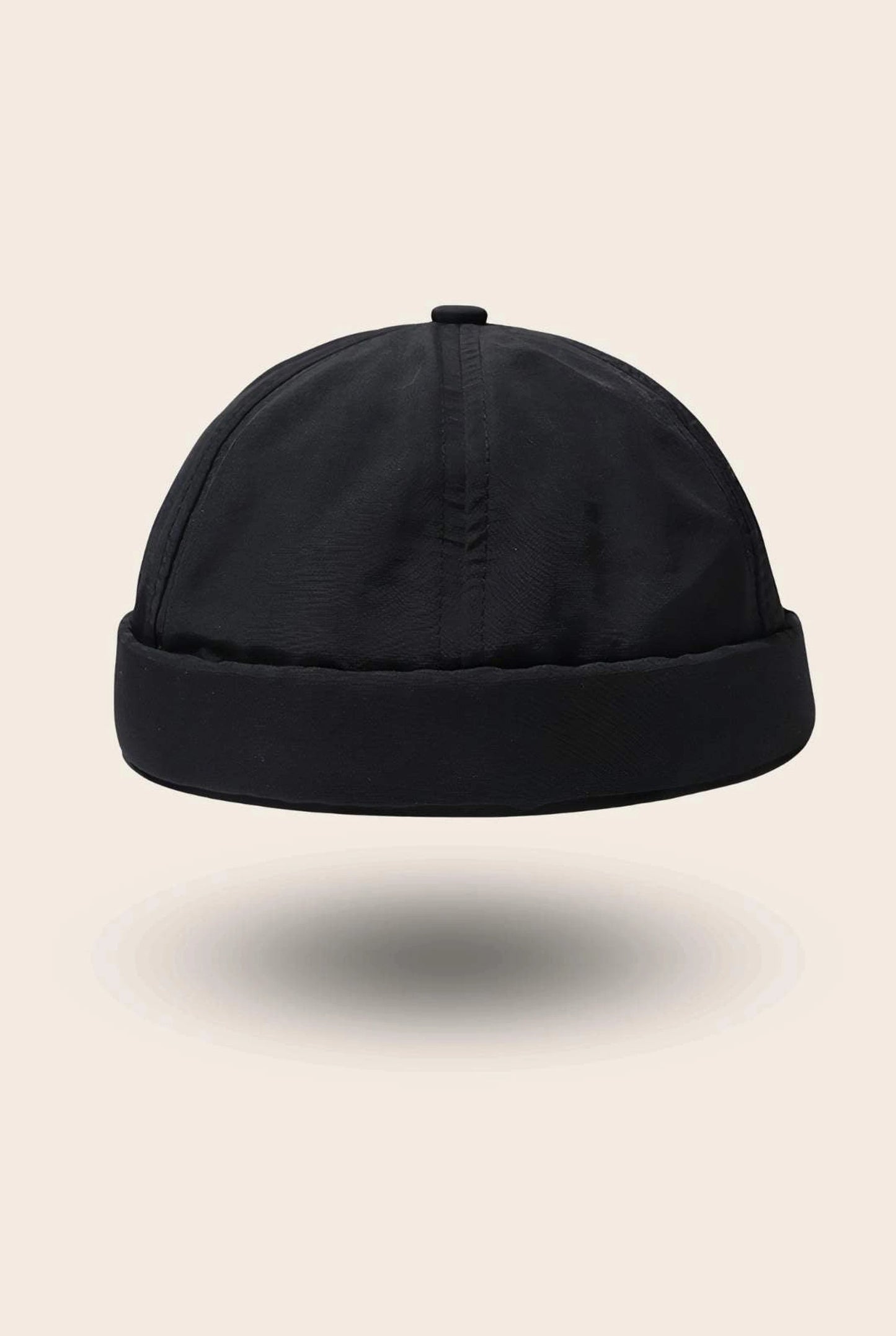 Bonnet docker Nylon noir, packshot vue de profil