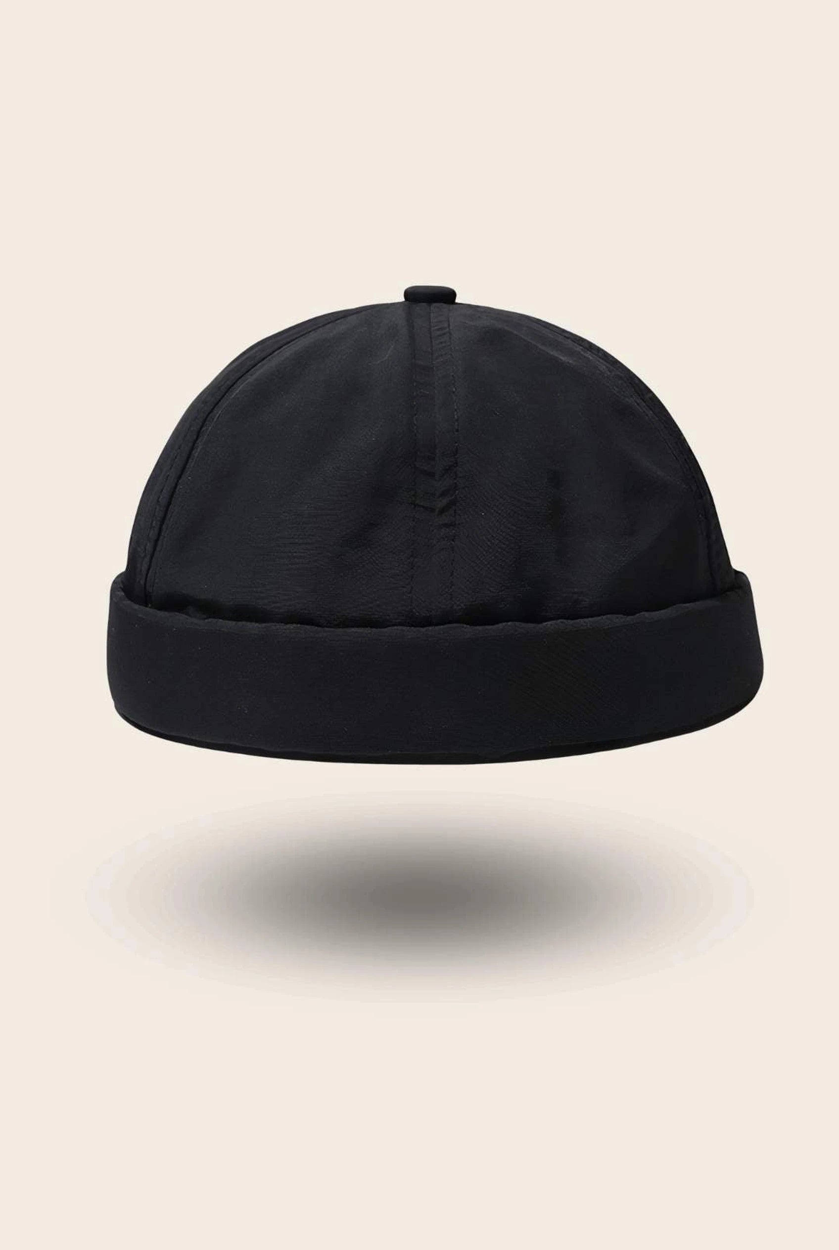 Bonnet docker Nylon noir, packshot vue de profil