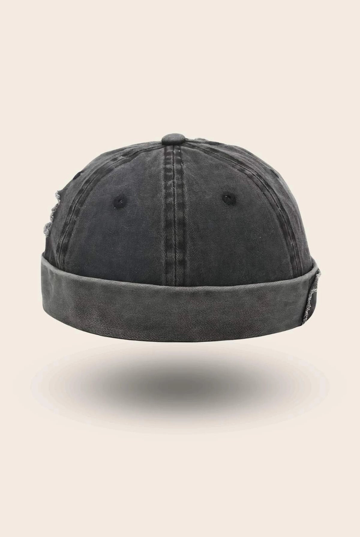 Bonnet docker Streetwear noir, packshot vue de profil