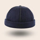 Bonnet docker Tricot bleu marine, packshot vue de profil