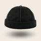 Bonnet docker Tricot noir, packshot vue de profil