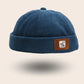 Bonnet docker Velours Retro bleu pétrole, packshot vue de profil
