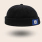 Bonnet docker Velours Retro noir, packshot vue de profil
