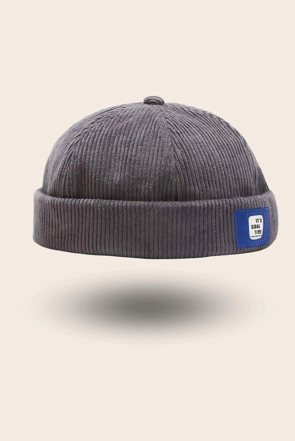 Bonnet docker Velours Retro gris, packshot vue de profil