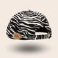 Bonnet docker Zèbre noir, packshot vue de profil
