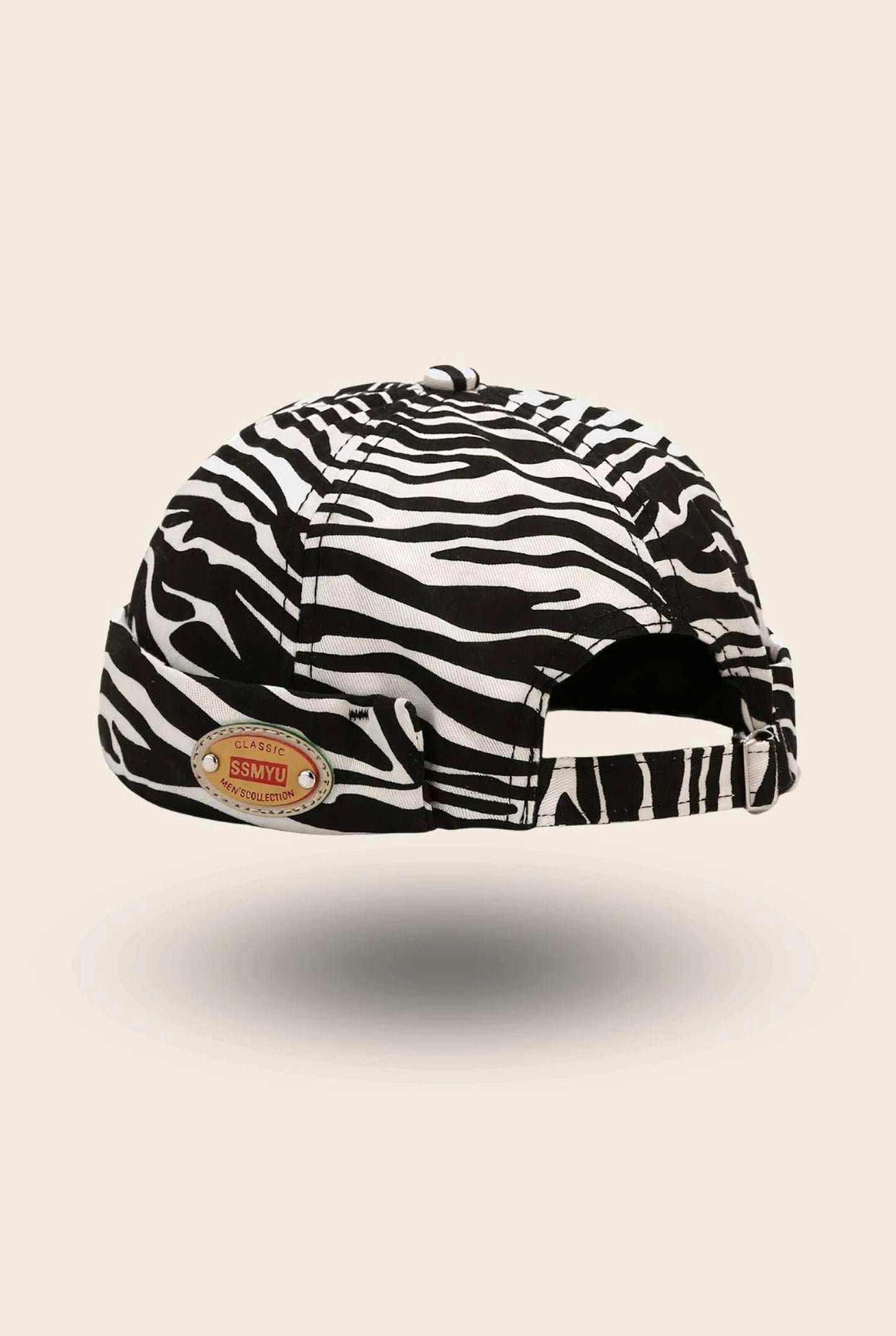 Bonnet docker Zèbre noir, packshot vue de profil