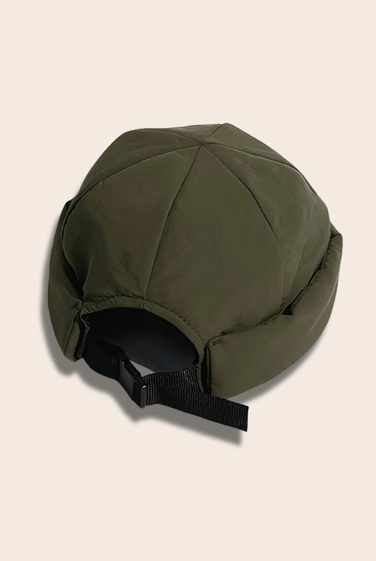 Bonnet docker Imperméable vert olive, packshot vue de profil