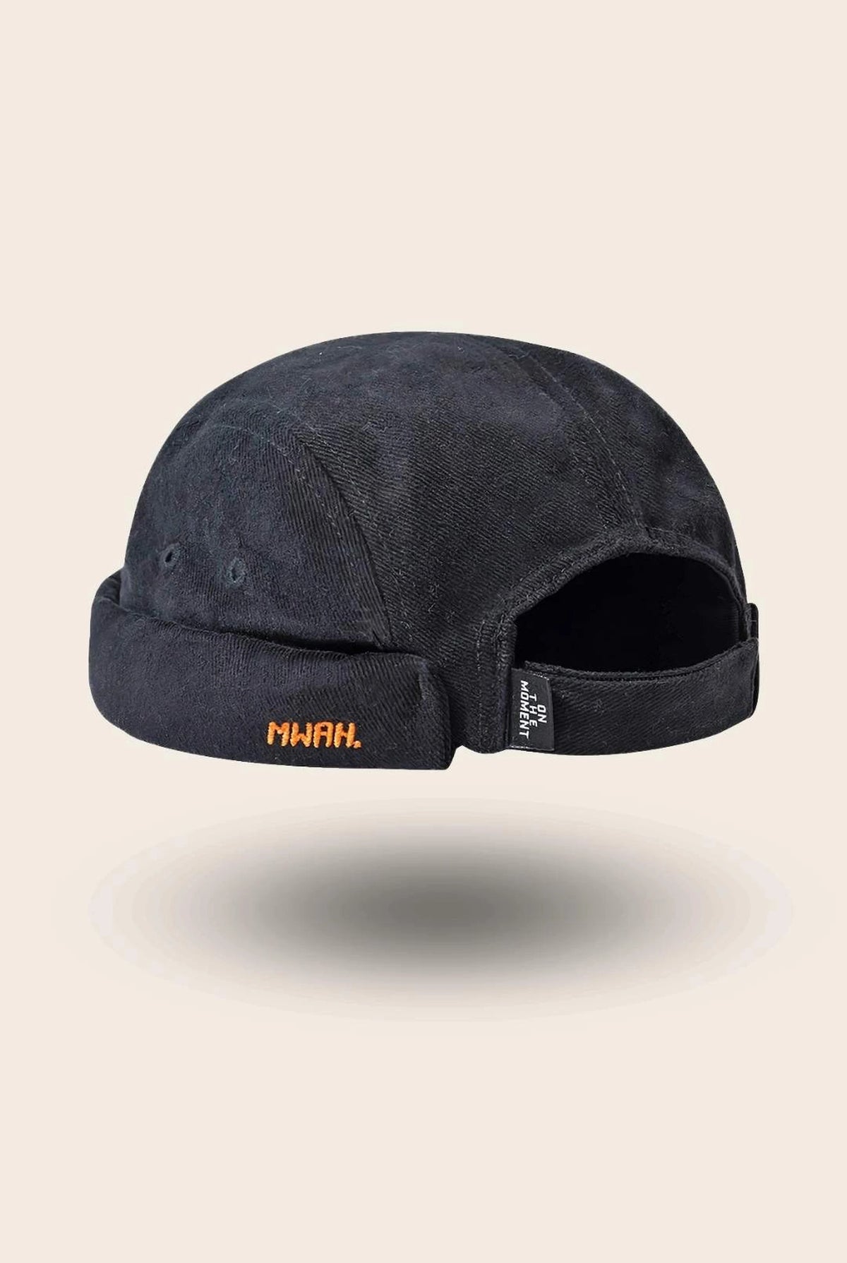 Bonnet docker Mwah noir, packshot vue de profil