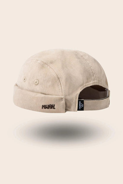 Bonnet docker Mwah écru, packshot vue de profil