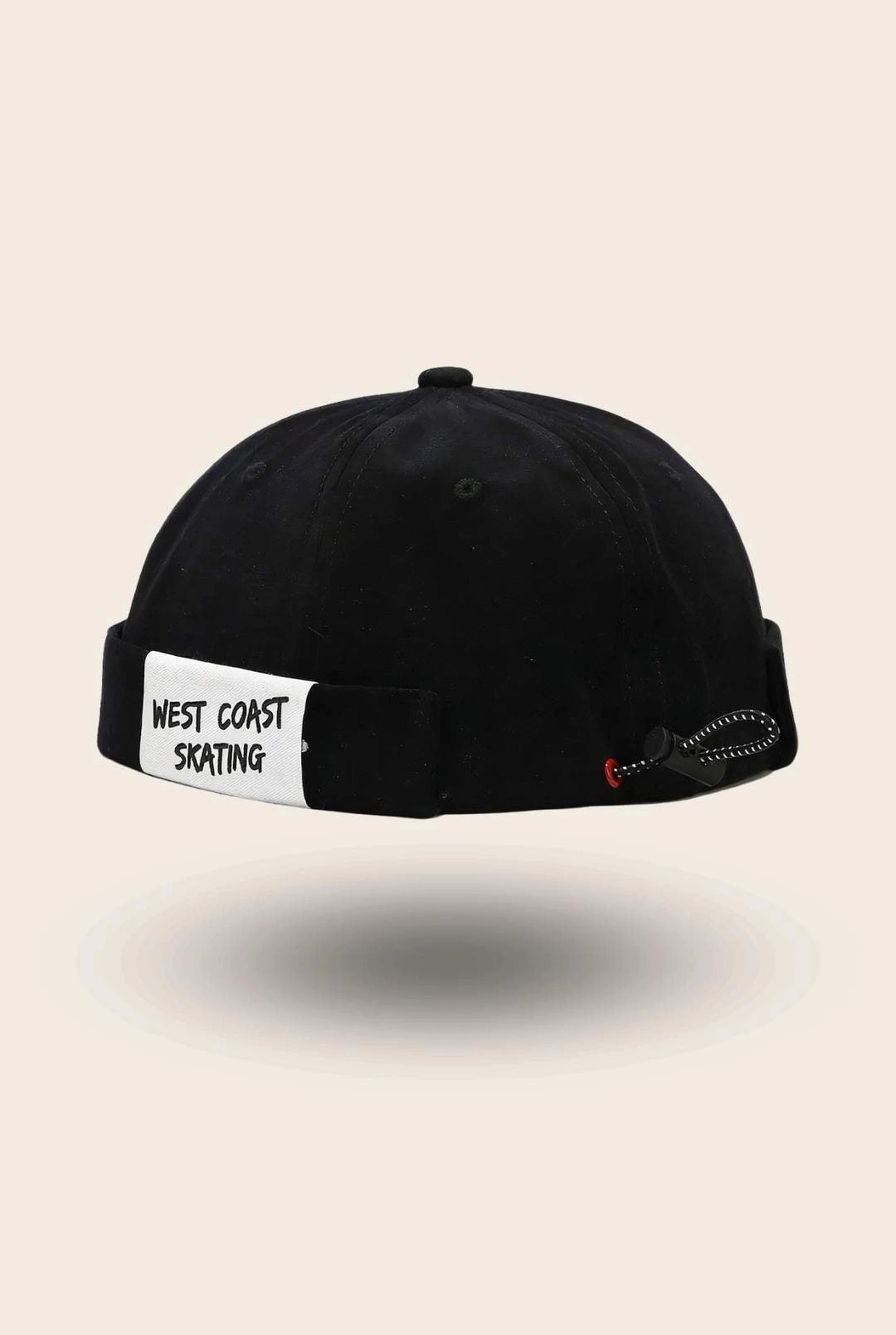 Bonnet docker Skate noir, packshot vue de profil