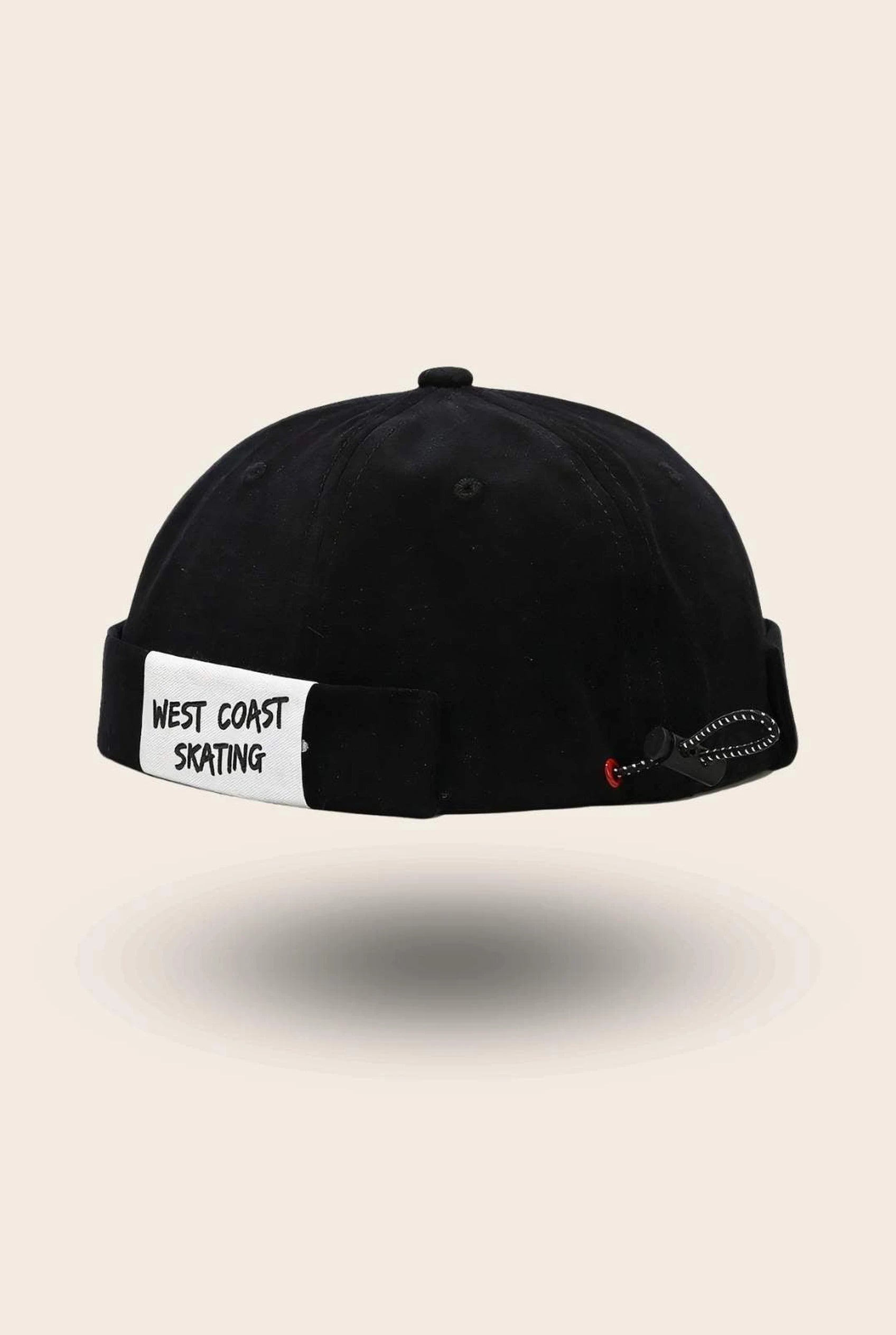 Bonnet docker Skate noir, packshot vue de profil
