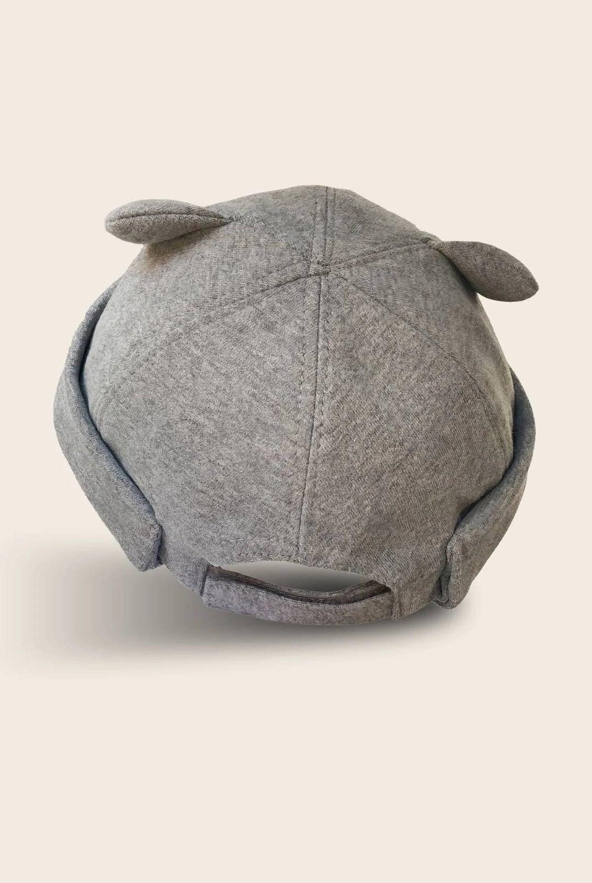 Bonnet Chaton docker gris avec oreilles de chat, vue de dos