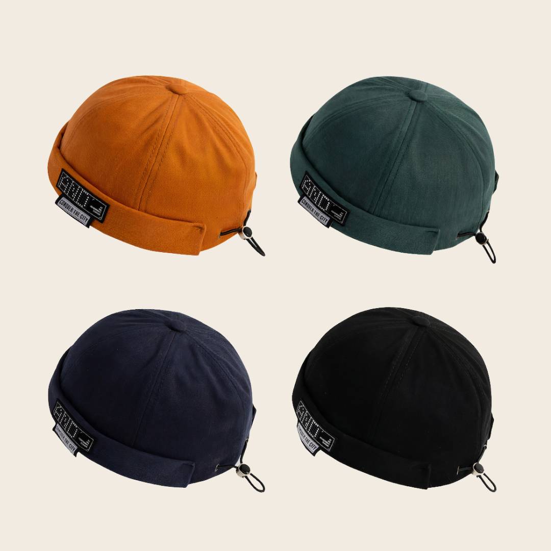 Les 4 coloris du bonnet docker And avec patch Conquer The City