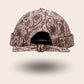 Bonnet docker Bandana motif cachemire beige, vue de dos avec boucle laiton