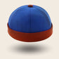 Bonnet docker Bicolore bleu et terracotta, vue de face