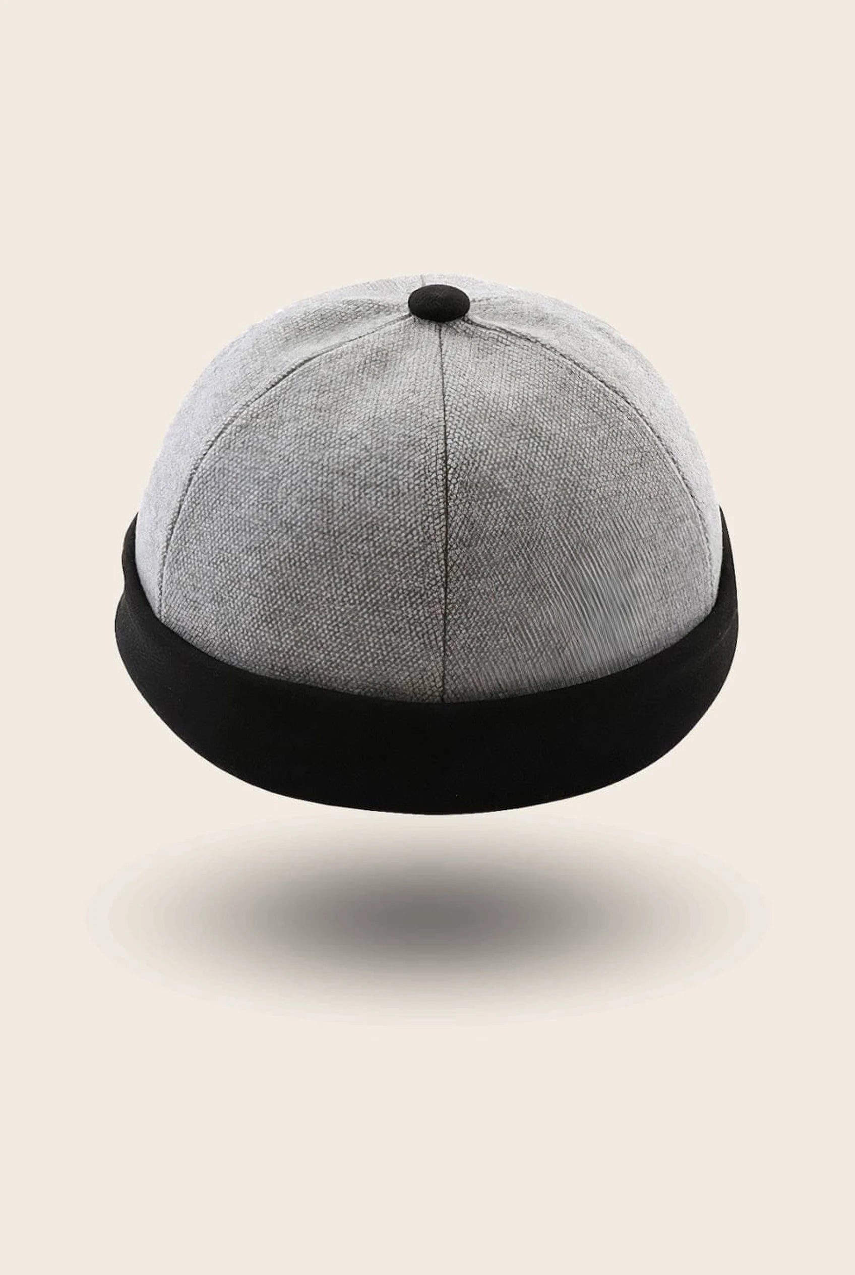Bonnet docker Bicolore gris et noir, vue de face