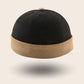 Bonnet docker Bicolore noir et camel, vue de face