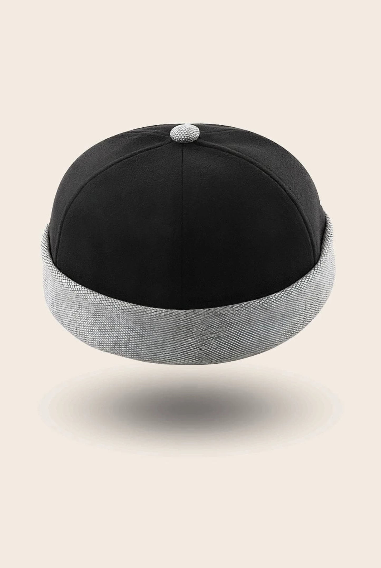 Bonnet docker Bicolore noir et gris, vue de face