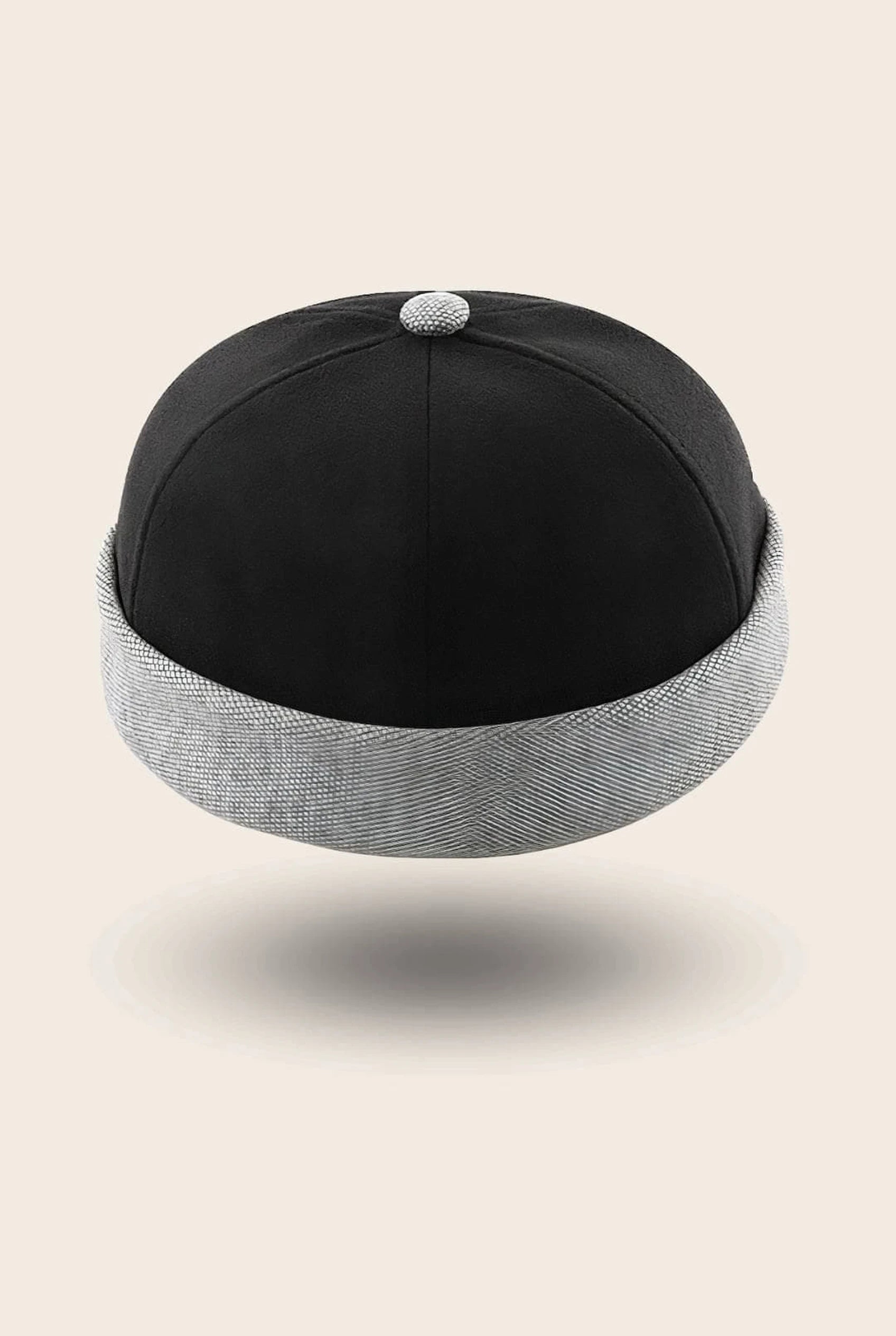 Bonnet docker Bicolore noir et gris, vue de face