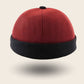 Bonnet docker Bicolore rouge et noir, vue de face