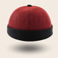 Bonnet docker Bicolore rouge et noir, vue de face