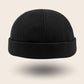 Bonnet docker Tissu Chevron noir à motif chevron, vue de face