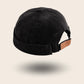 Bonnet docker Côtelé noir en velours côtelé, vue de trois quarts arrière
