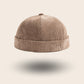 Bonnet docker Côtelé taupe en velours côtelé, vue de face