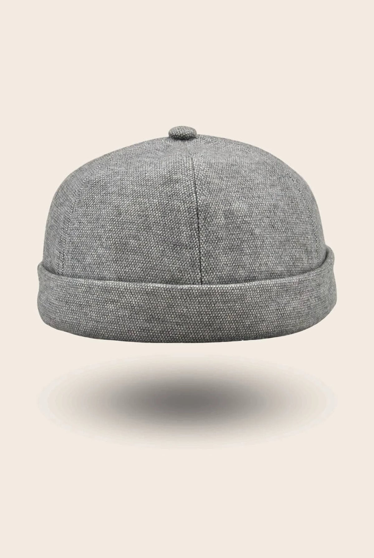 Bonnet docker Coton Piqué gris, texture piquée, vue de face