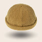 Bonnet docker Effet Laine camel, texture bouclette, vue de face